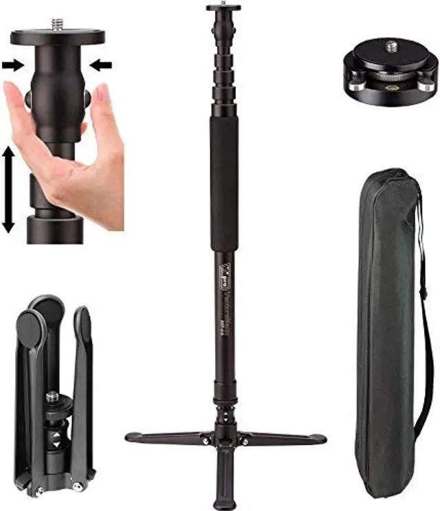 Alt view image 11 of 12 - Vidpro MP-66 Venture Maxx 70" Professional Aluminum Monopod with 3-Foot Base & Case