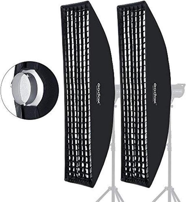 Alt view image 12 of 13 - Godox 35x160cm 14"x63" Beehive Honeycomb Grid Strip Softbox Bowens Mount for Studio Flash (2pcs)