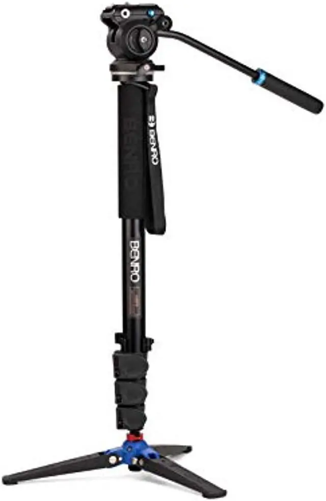 Alt view image 6 of 9 - Benro A38FD Classic Aluminum Video Monopod with S2 PRO Flat Base Video Head