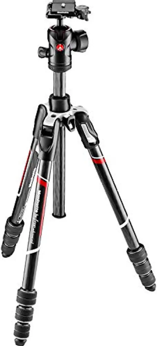 Alt view image 18 of 20 - Manfrotto Befree Advanced CF Travel Tripod with 494 Ball Head, Twist Lock, Black
