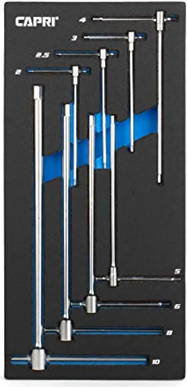 Alt view image 2 of 9 - capri tools sliding t-handle hex wrench set with mechanic's tray, 8-piece (cp13080mt)