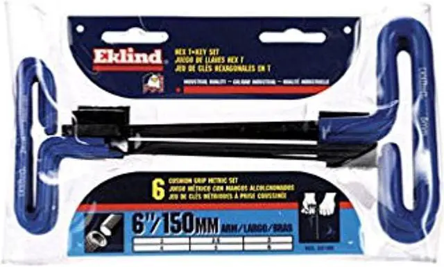 Alt view image 2 of 4 - eklind 55166 cushion grip hex t-key allen wrench - 6pc set metric mm sizes 2-6 (6in shaft)