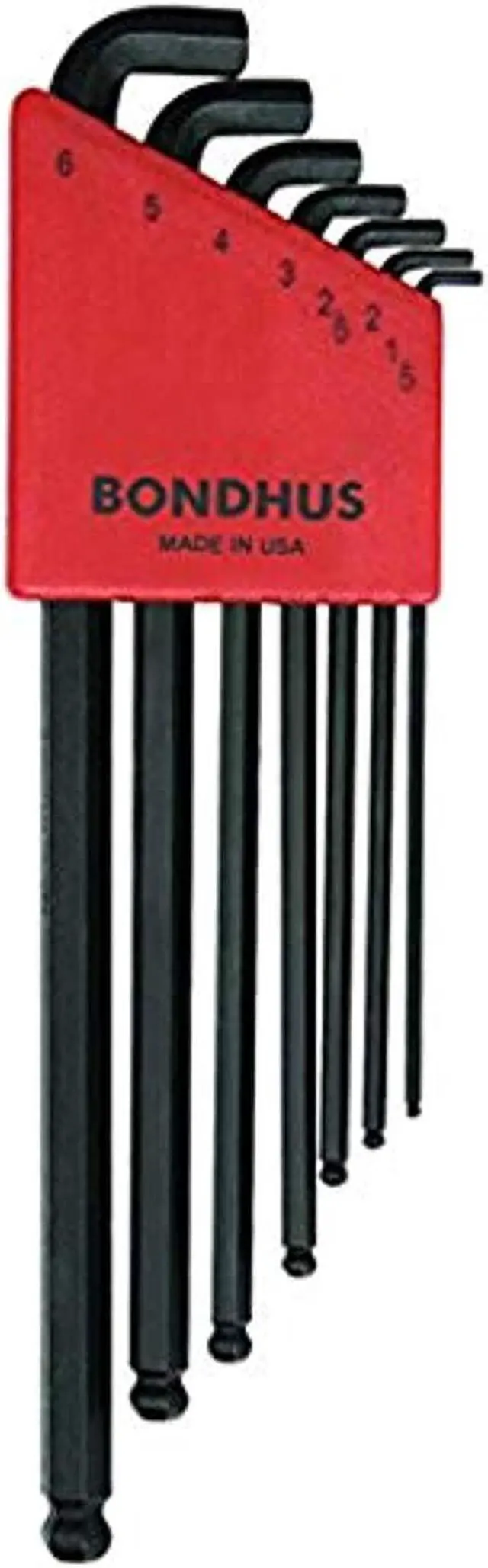 Alt view image 5 of 5 - Bondhus 16592 Set 7 Stubby Ball End L-wrenches 1.5-6mm