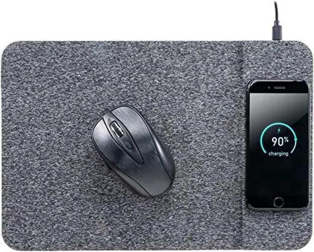 Alt view image 13 of 20 - Allsop Powertrack Wireless Charging Mouse Pad 13 x 8.75 Gray 32192