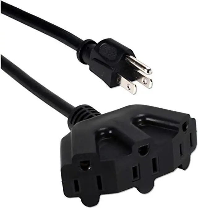 Alt view image 11 of 12 - QVS PP-ADPT3-10 10Ft Three Angle Outlet 3-Prong Power Extension Cord