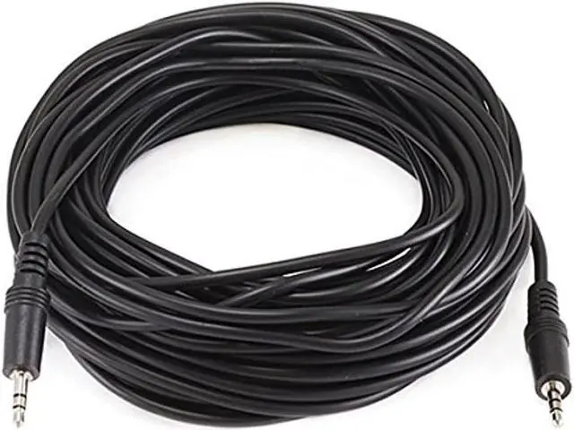 Alt view image 6 of 10 - Monoprice 50ft 3.5mm (1/8") Stereo Male-Male Cable - Black