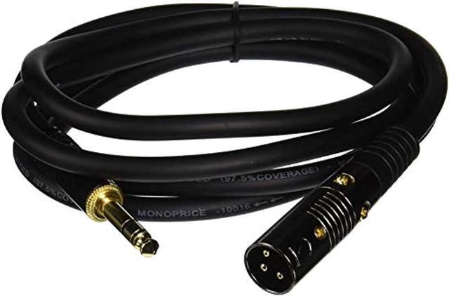 Alt view image 6 of 9 - Monoprice 6ft Premier Series XLR Male to 1/4in TRS Male Cable, 16AWG (Gold Plated)