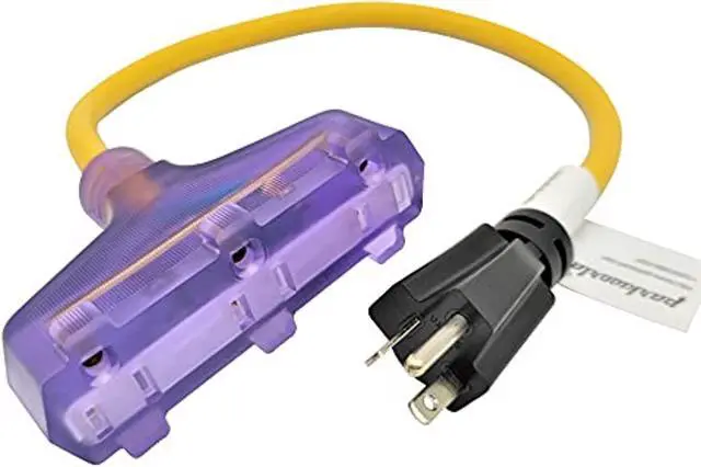 Alt view image 4 of 4 - Parkworld 62879 Power Adapter Cord NEMA 6-20P Male to (3) 5-15R Household Tri Outlet 15 AMP Female x 3, 125 Volt, 2FT