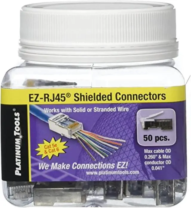 Alt view image 2 of 2 - Platinum Tools EZ-RJ45 Shielded Cat5e/6 Connectors