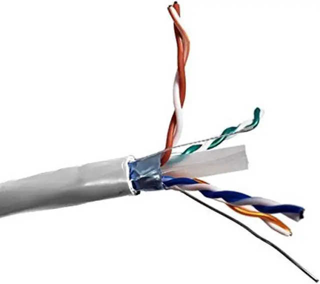 Alt view image 7 of 7 - Micro Connectors 500 Feet Cat6 Solid STP Outdoor Bulk Ethernet 23AWG Cable (White) with 20 pcs of Shielded Modular Connectors (TR4-560WOU-KIT)