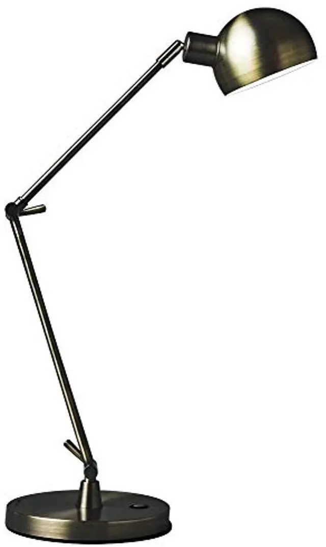 Alt view image 8 of 8 - OttLite Wellness Series Refine LED Desk Lamp - 27" High - Antiqued Brass  F1D83BR9-SHPR