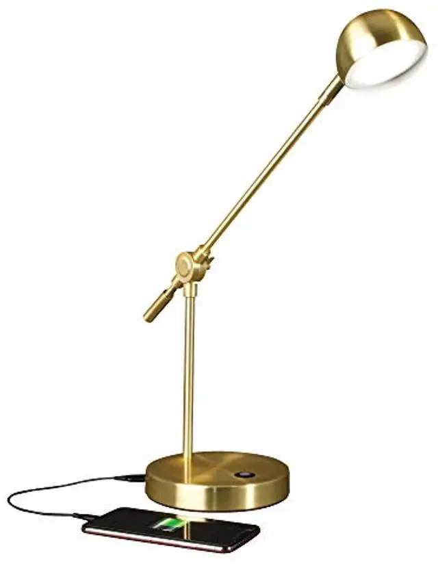 Alt view image 5 of 5 - OttLite Wellness Series Direct LED Desk Lamp - 4" to 18" High - Brass CS01BS9-SHPR