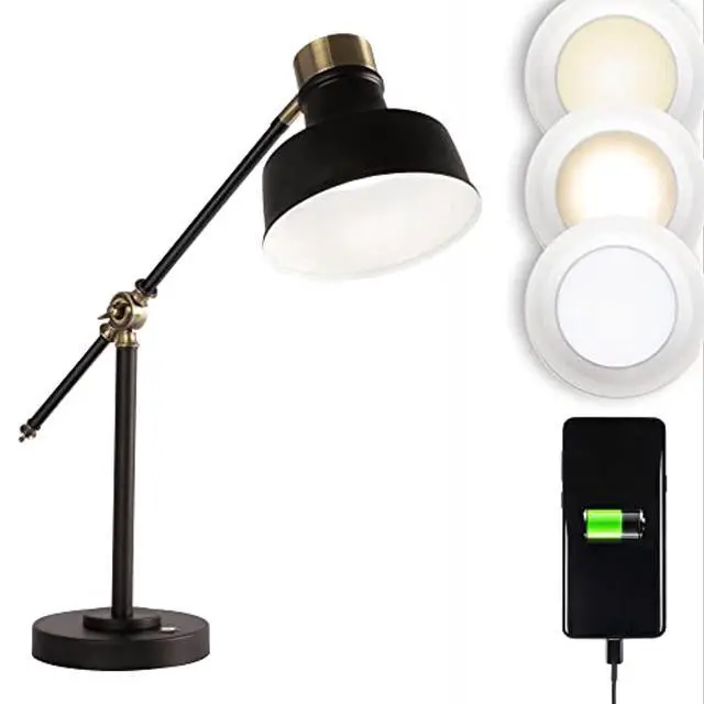Alt view image 4 of 4 - OttLite CS01KA9-SHPR Wellness Series Balance LED Desk Lamp - 4" to 18" High - Black