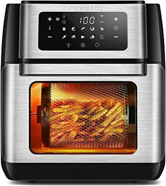 Alt view image 8 of 8 - CROWNFUL 10.6 Quart Air Fryer, 10-in-1 Air Fryer Toaster Oven, Convection Roaster with Rotisserie and Dehydrator, Digital LCD Touch Screen, Accessories and Recipe Included