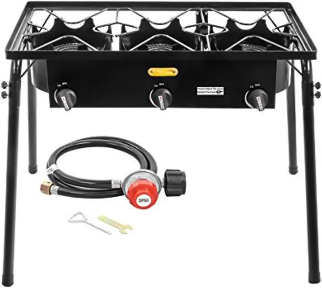 Main image of concord triple burner outdoor propane stove cooker w/ regulator, 3 burner stove brewing supply