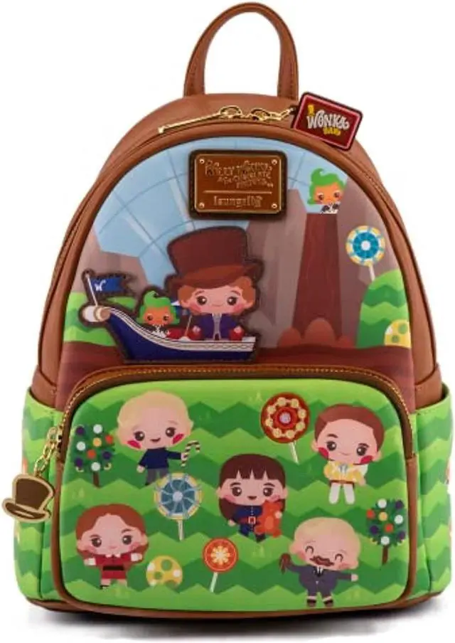 Main image of loungefly charlie and the chocolate factory wonka 50th anniversary womens double strap shoulder bag purse