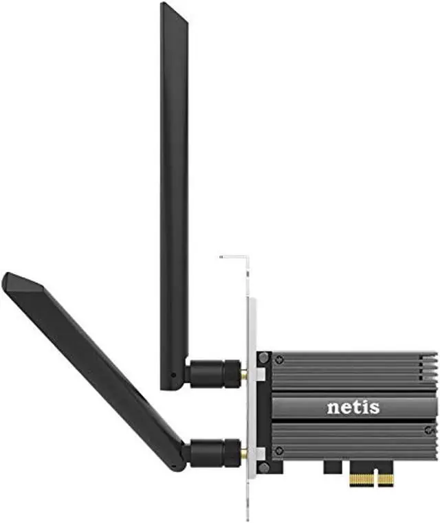 Alt view image 8 of 8 - Netis F1 WiFi 6 AX200 802.11AX Dual Band PCIe WiFi Card 3000Mbps with Bluetooth 5.0 and Heat Sink | WiFi Card  for PC Desktop, Support Windows10, Linux, Chrome with Standard and Low Profile Bracket