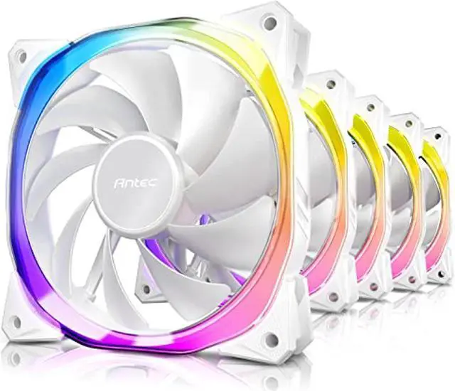 Alt view image 6 of 6 - Antec RGB Fans, PC Fans, 5V-3PIN Addressable RGB Fans, 120mm Fan with Controller, Motherboard SYNC with 5V-3PIN, Fusion 120 ARGB White 5 Packs
