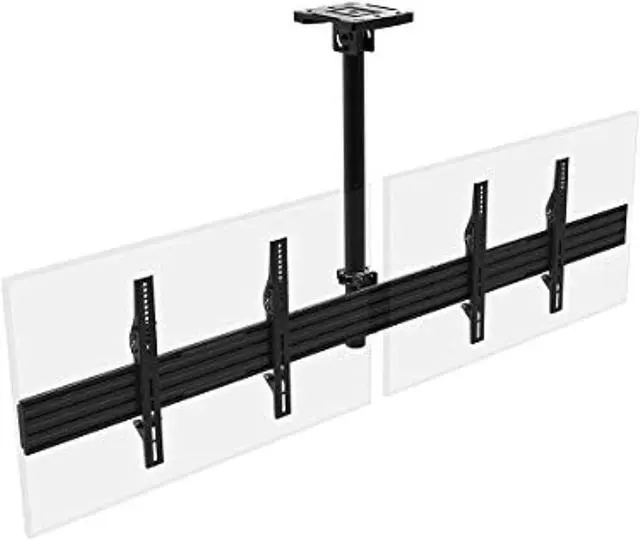 Alt view image 8 of 20 - Monoprice Commercial Series 2x1 Panel Menu Board Adjustable Tilt Ceiling TV Mount for Displays Between 32in and 65in, Max Weight 66 lbs. ea., VESA Patterns up to 600x400 (39662)