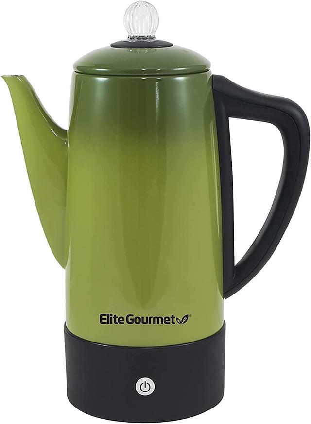 elite gourmet ec812g vintage 50s electric coffee percolator clear