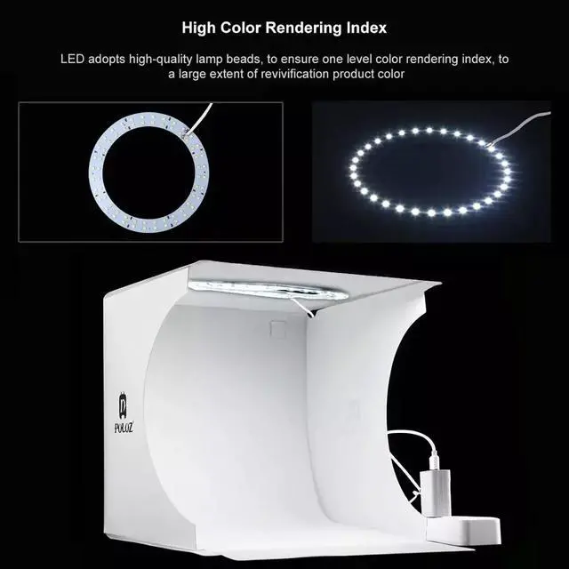 Alt view image 3 of 7 - Mini Foldable Photo Studio Box Photography LED Lightbox Studio Shooting Tent kit