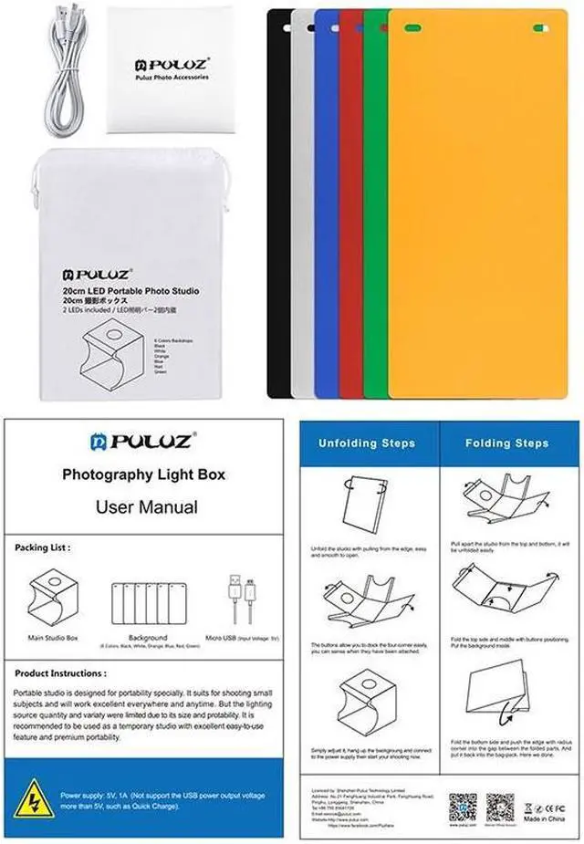 Alt view image 5 of 7 - Portable Photo Studio Backdrop Light Box Photography USB LED Mini Lightroom