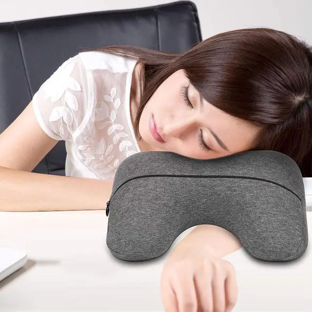 Alt view image 2 of 7 - Travel Neck Pillow Memory Foam Neck Pillow, Travel Pillow for Airplanes Car Camping Office School Head Neck Pillow Soft Sleep Desk Nap Pillow with Breathable Cover (Grey)