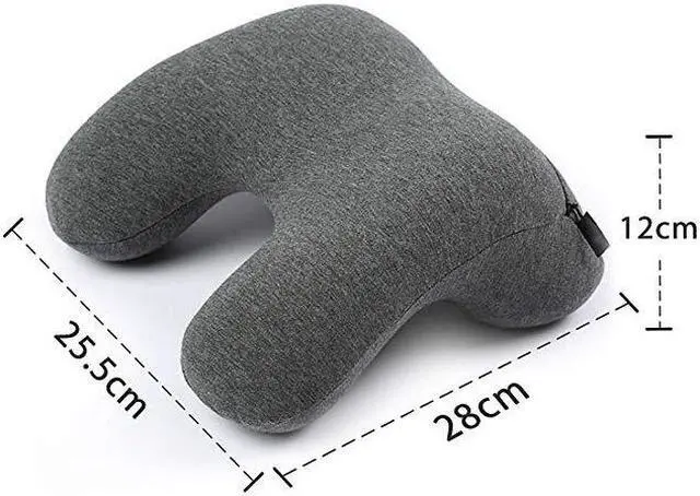 Alt view image 7 of 7 - Travel Neck Pillow Memory Foam Neck Pillow, Travel Pillow for Airplanes Car Camping Office School Head Neck Pillow Soft Sleep Desk Nap Pillow with Breathable Cover (Grey)
