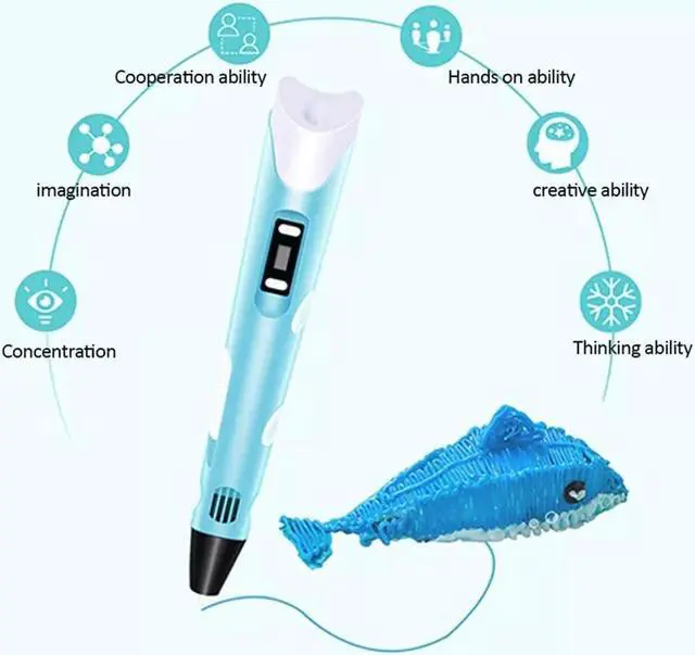 Alt view image 2 of 6 - 3D Printing Pen DIY 3D Pen With ABS/PLA Filament Refills Arts 3D Drawing Pen Creative Gift For Kids Design Painting Drawing