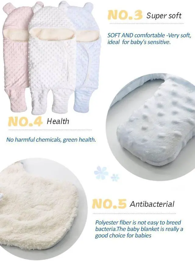 Alt view image 5 of 5 - Baby Swaddle Newborn Cotton Wrap Infant Sleeping Bag Baby Cotton Swaddle Blanket Swaddle Baby Security Wrap