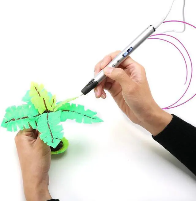 Alt view image 5 of 7 - 3D Pen Scribble Pen OLED PLA ABS Filament 3D Printer Christmas Presents Lapiz 3D Printing Pen for School 3D Pencil Gadget Silver