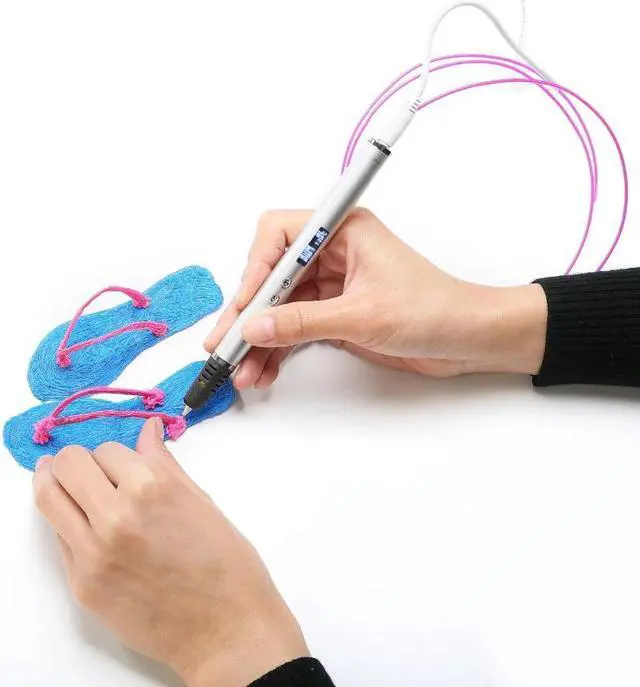 Alt view image 2 of 7 - 3D Pen Scribble Pen OLED PLA ABS Filament 3D Printer Christmas Presents Lapiz 3D Printing Pen for School 3D Pencil Gadget Silver