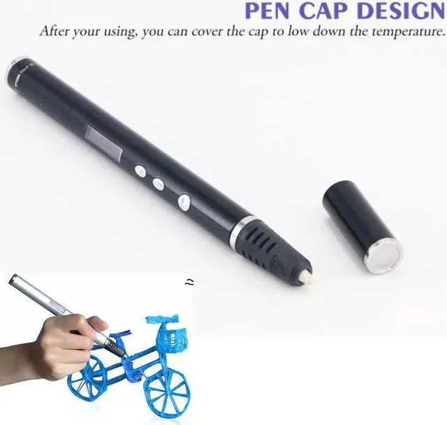 Alt view image 4 of 7 - 3D Pen Scribble Pen OLED PLA ABS Filament 3D Printer Christmas Presents Lapiz 3D Printing Pen for School 3D Pencil Gadget Black