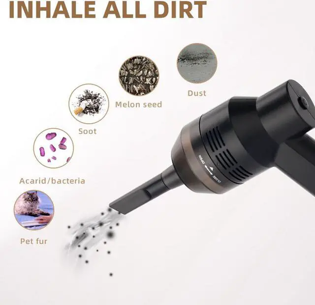 Alt view image 5 of 7 - WTS Mini Vacuum Cleaner Small Handheld Vacuum Cordless,USB Charging Dust Busters,Easy to Clean Desktop, Keyboard, Drawer, Car Interior, Pet Hair and Other Crevices