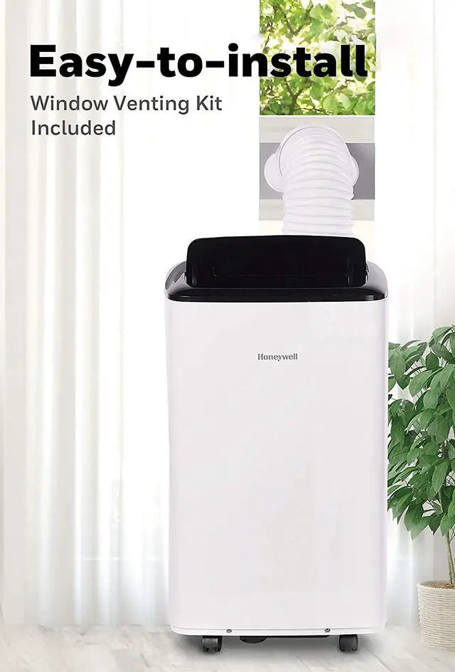 Alt view image 5 of 5 - Honeywell HF08CESWK 8,000 BTU Compact Portable Air Conditioner w/ Dehumidifier & Fan Cools Rooms Up To 350 Sq.Ft. w/ Drain Pan & Insulation Tape