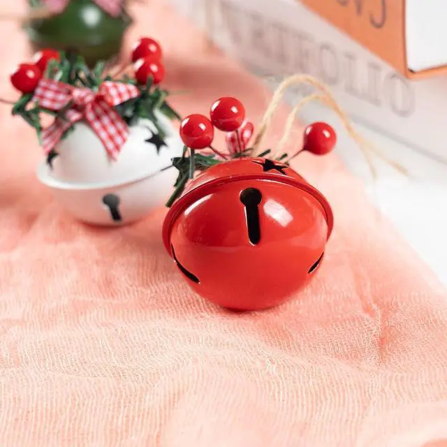 Alt view image 4 of 7 - 18 PCS Christmas Jingle Bells Ornaments in Red White Green,Christmas Tree Bells Pendant,Christmas Holiday Party Supplies for Christmas Tree Decor,Wreath,Window Memorial Ornament(Bell-Mix)