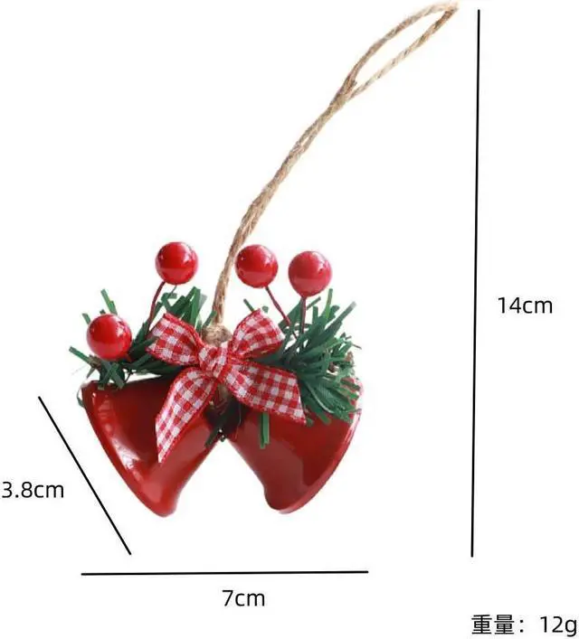 Alt view image 7 of 7 - 18 PCS Christmas Jingle Bells Ornaments in Red White Green,Christmas Tree Bells Pendant,Christmas Holiday Party Supplies for Christmas Tree Decor,Wreath,Window Memorial Ornament(Bell-Mix)