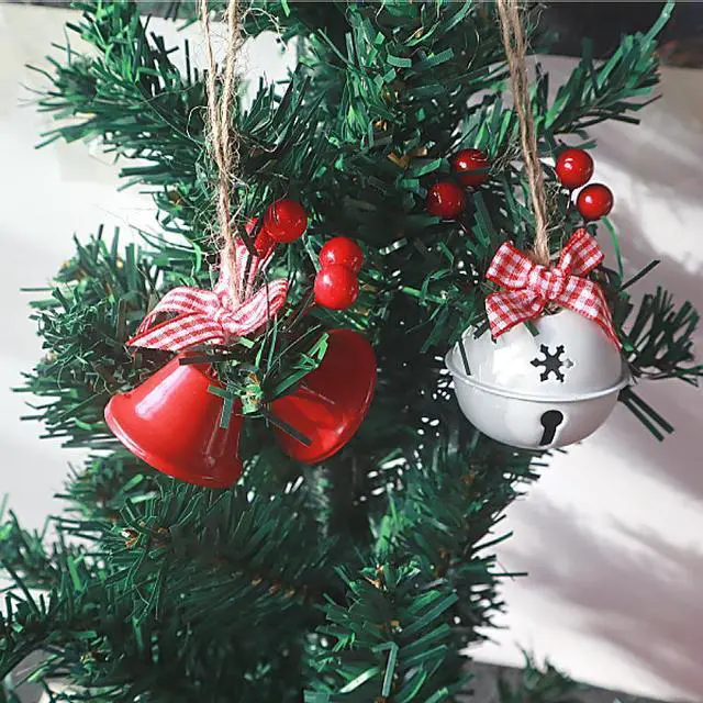 Alt view image 3 of 7 - 18 PCS Christmas Jingle Bells Ornaments in Red White Green,Christmas Tree Bells Pendant,Christmas Holiday Party Supplies for Christmas Tree Decor,Wreath,Window Memorial Ornament(Bell-Mix)