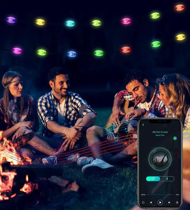 Alt view image 4 of 7 - USB Powered Fairy Lights Color Changing,33FT 66 LED RGB String Lights,Smart App and Remote Control,IP65 Waterproof,Ideal for Bedroom Party Festival Indoor Outdoor Decor