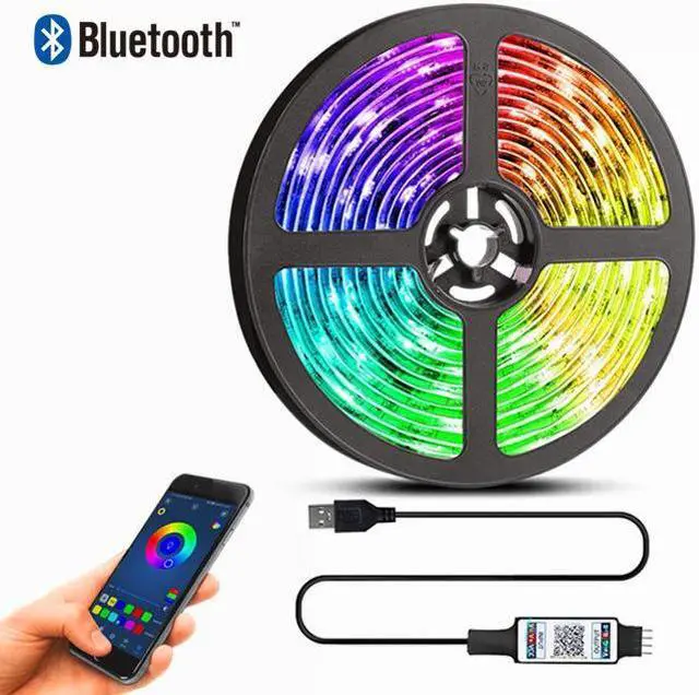 Alt view image 2 of 7 - Music Color Changing Strip Lights with Remote and App Control RGB Strip 15M