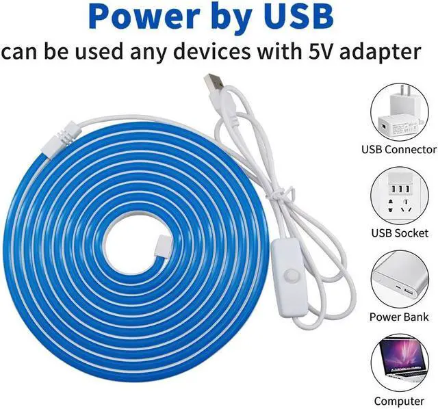 Alt view image 3 of 7 - LED neon light 5V USB switch advertising modeling light bar (warm white)