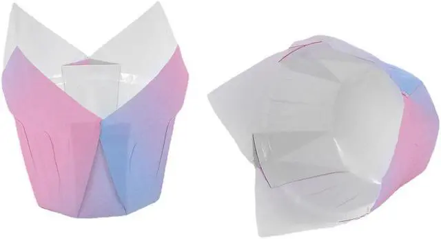 Alt view image 5 of 7 - Muffin Greaseproof paper Gradient colored Baking cupcake cups, 2" x 3 1/2" Tulip Baking Cup Case of 60 pcs (Standard Size)