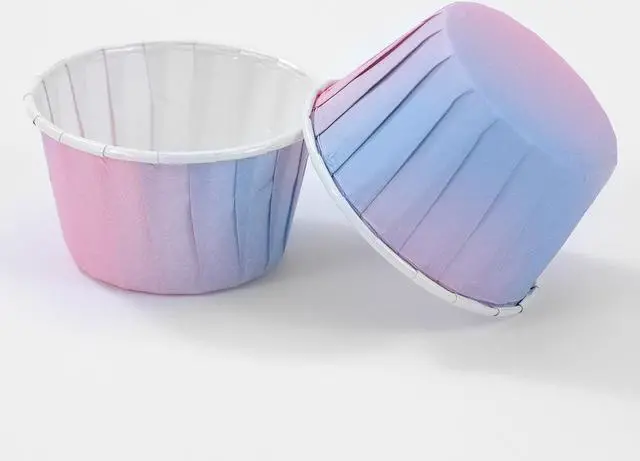 Alt view image 6 of 7 - Muffin Greaseproof paper Gradient colored Baking cupcake cups, 2" x 3 1/2" Tulip Baking Cup Case of 60 pcs (Standard Size)
