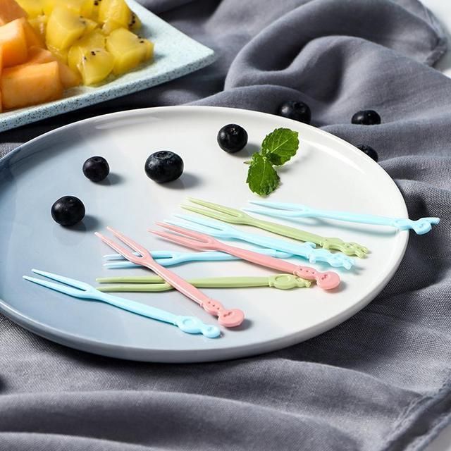 Alt view image 5 of 7 - 150PCS Plastic Fruit Forks, Mini Cake Forks Tasting Appetizer Cocktail Forks Picks Small Dessert Food Picks Sticks