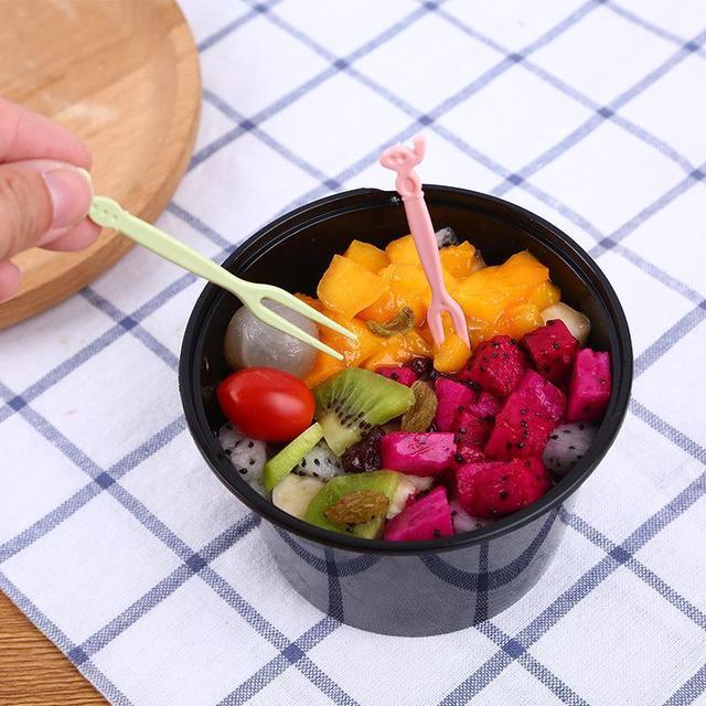 Alt view image 4 of 7 - 150PCS Plastic Fruit Forks, Mini Cake Forks Tasting Appetizer Cocktail Forks Picks Small Dessert Food Picks Sticks