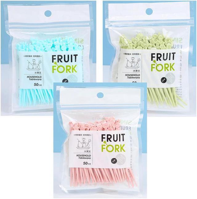Main image of 150PCS Plastic Fruit Forks, Mini Cake Forks Tasting Appetizer Cocktail Forks Picks Small Dessert Food Picks Sticks