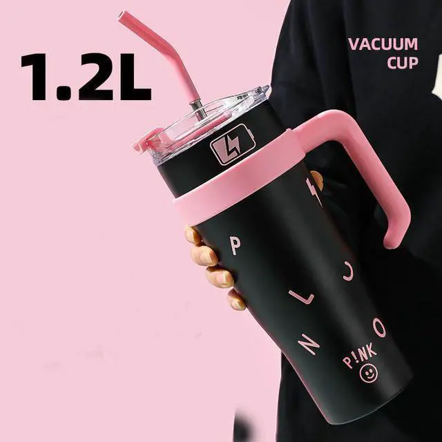 Alt view image 3 of 7 - 40 oz Tumbler with Handle, Insulated Tumblers with Lid and Straw, Large Metal Sports Water Bottle Jug, Thermal Stainless Steel Travel Coffee Mug Cup
