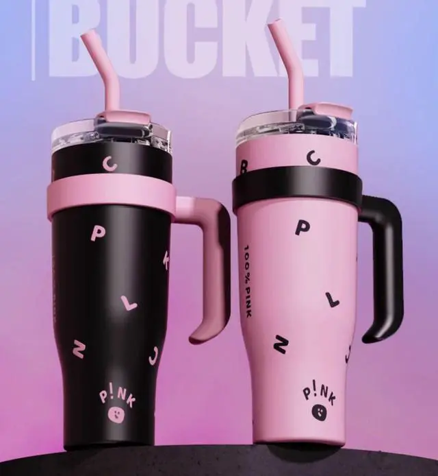 Alt view image 4 of 7 - 40 oz Tumbler with Handle, Insulated Tumblers with Lid and Straw, Large Metal Sports Water Bottle Jug, Thermal Stainless Steel Travel Coffee Mug Cup