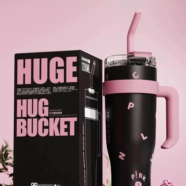 Alt view image 2 of 7 - 40 oz Tumbler with Handle, Insulated Tumblers with Lid and Straw, Large Metal Sports Water Bottle Jug, Thermal Stainless Steel Travel Coffee Mug Cup