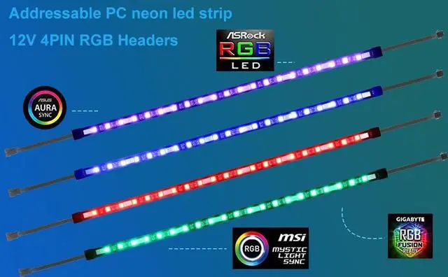 Alt view image 4 of 7 - 12V 4-pin connectors PC RGB LED strip